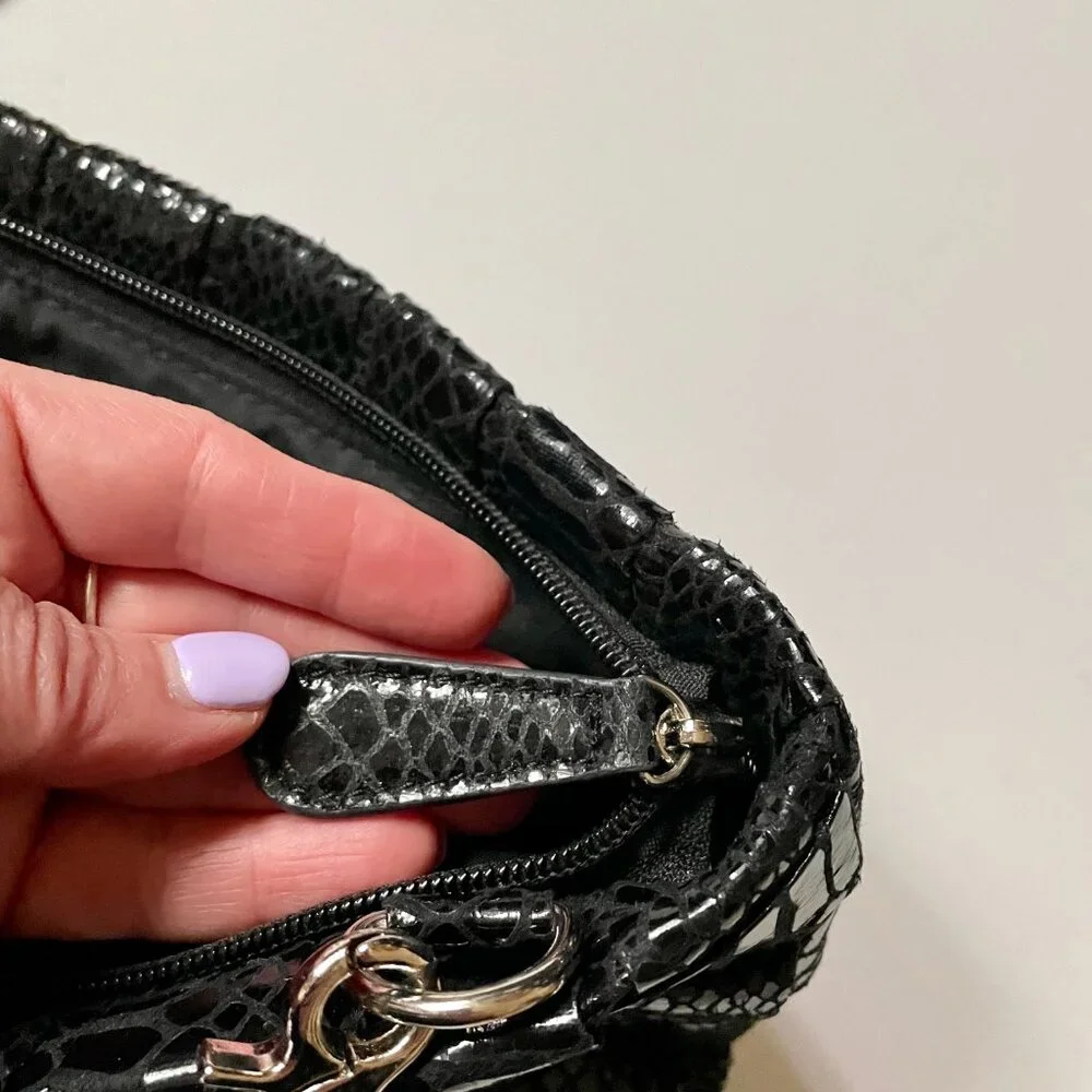 Soft crossbody bag, Checkered design bag with removable chain